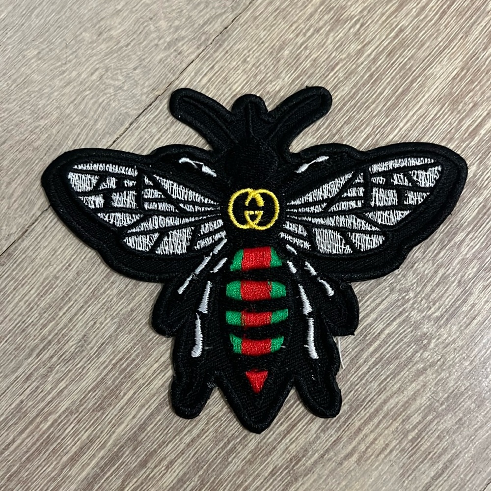 COPY - COPY - COPY - Large Iron On Embroidered Gucci Style Patch Bee 5"  Qualit…